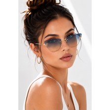 Modalucci Yeni Sezon Cat Eye Kadın Mavi Güneş Gözlüğü