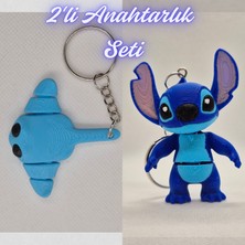 3D Atölye Maker  Açık Mavi Esnek Vatoz ve Mavi Esnek Stitch Anahtarlık