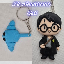 3D Atölye Maker  Açık Mavi Esnek Vatoz ve Harry Potter Anahatarlık Anahtarlık