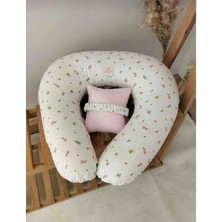 Mamaraduga Emzirme Yastığı ve Destek Minderi Pembe Çiçek Bahçesi