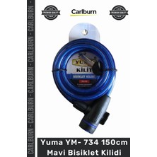 Carlburn #kilit Çelik Halat Zırhlı Güvenli Dayanıklı 12MM Kalınlık Ym 734 150CM Mavi Bisiklet Kilidi