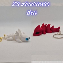 3D Atölye Maker  Beyaz Ejderhanı Nasıl Eğitirsin Ejderha ve Kırmızı Esnek Ejder Anahtarlık