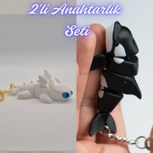 3D Atölye Maker  Beyaz Ejderhanı Nasıl Eğitirsin Ejderha ve Siyah Esnek Balina Anahtarlık