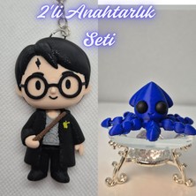 3D Atölye Maker  Harry Potter Anahatarlık ve Mavi Kalamar Anahtarlık