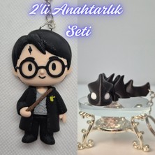 3D Atölye Maker  Harry Potter Anahatarlık ve Siyah Esnek Ejder Anahtarlık