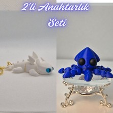 3D Atölye Maker  Beyaz Ejderhanı Nasıl Eğitirsin Ejderha ve Mavi Kalamar Anahtarlık