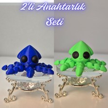 3D Atölye Maker  Mavi Kalamar ve Açık Yeşil Kalamar Anahtarlık