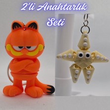 3D Atölye Maker  Garfield ve Açık Sarı Hareketli Deniz Yıldızı Anahtarlık