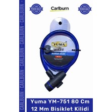 Carlburn #bisikletkilidi Dayanıklı Çelik Halat Pvc Kaplı Güvenli Koruma YM751 80 cm 12 mm Bisiklet Kilidi