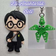 3D Atölye Maker  Harry Potter Anahatarlık ve Yeşil Hareketli Deniz Yıldızı Anahtarlık