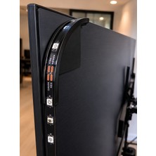 ModuLab 3D Rgb LED Şerit Köşe Sabitleyici Aparat 4 Adet– Tv ve Monitör Arkası LED Düzenleyici Siyah