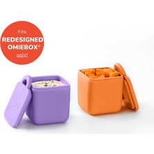 Omiebox Mor/Turuncu Bento Kutusu 2li Sızdırmaz Silikon Kaplar 100 ml FDA Onaylı