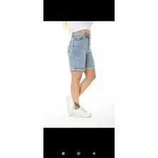 Aida Fashion Denim Şort Likralı Buyuk Beden .