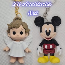 3D Atölye Maker  Kanatlı Masal Çocuk ve Esnek Mickey Mouse Anahtarlık