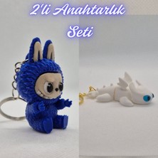 3D Atölye Maker  Mavi Labubu ve Beyaz Ejderhanı Nasıl Eğitirsin Ejderha Anahtarlık