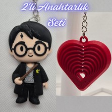 3D Atölye Maker  Harry Potter Anahatarlık ve Kırmızı Hareketli Kalp Anahtarlık