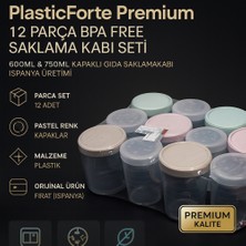 Plasticforte Premium 12 Parça Bpa Free Saklama Kabı Seti 600ML & 750ML Kapaklı Gıda Saklama Kabı Ispanya Üretimi