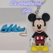 3D Atölye Maker  Açık Mavi Esnek Ejder ve Esnek Mickey Mouse Anahtarlık