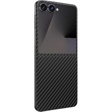 SDT Group - Galaxy Z Flip 7 ile Uyumlu Kılıf ile Uyumlu Şarj Özellikli 0,5 Süper Ince Aramid Karbon Fiber Kevlar Kapak