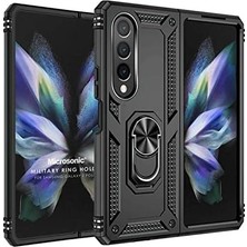 SDT Group Galaxy Z Fold 4 Için Kılıf Military Ring Holder Siyah [galaxy Z Fold 4 ile Uyumlu Kılıf - Siyah]