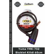 Carlburn #kilit Kilit Çelik Halat Pvc Kaplama Dayanıklı Güvenli 8mm YMK732 Bisiklet Kilidi 65CM