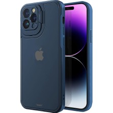 SDT Group Labs 14 Pro Max Hybrid Corner Kılıf Lens Koruyucu Kamera Pencereli Standlı Kapak (Mavi)