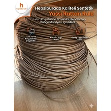 Mady Aksesuar Premium Sentetik Rattan Şerit - Bahçe Mobilyası Örme ve Tamir Ipi - 5 Kg, 8.3mm Açık Kahverengi