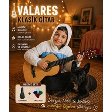Valares Qcg 3024 1/2 Natürel Klasik Gitar Çocuklar Için Ideal Yumuşak Tını Kolay Çalım Çanta ve Pena Hediyeva