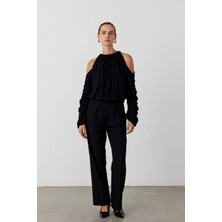 Facette Pensli Straight Fit Pantolon Siyah