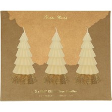 SDT Group - Ivory Tree Candles - Krem Renk Ağaç Mumlar (3'lü)