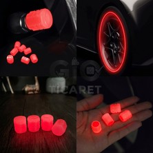 Gio Ticaret Kırmızı Fosforlu Sibop Kapağı 12'li Paket - Araç, Motosiklet Uyumlu ve Şık Görünüm