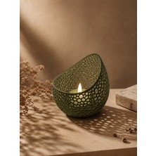 Triora Design Petek Desenli Tea Light Mumluk 10 cm Dekoratif Mumluk Modern Minimalist 3D Tasarım Pla