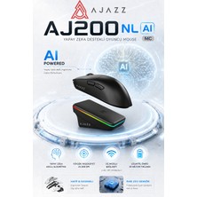 Ajazz AJ200P Nl Aı Yapay Zeka Sesli Komut Destekli Near-Link Kablosuz Şarj Standlı Oyuncu Mouse
