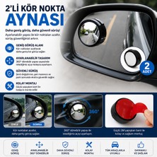 Mersi Shop 2'li Kör Nokta Aynası Ayarlanabilir Araç Yan Ayna Yardımcı Görüş Aynası