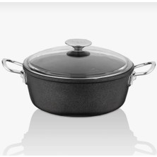 Taç Corvina Döküm 30 cm 6 Litre Derin Tencere Siyah