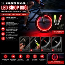 Mersi Shop 2'li Hareket Sensörlü LED Sibop Işığı Araç Lastik Neon Jant Aydınlatma Kapağı