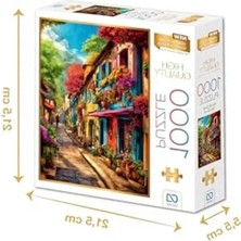 Die Grup Renkli Evler 1000 Parça Puzzle, 48X68 cm Boyutunda Profesyonel Yapboz