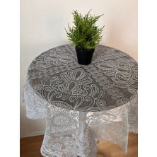 Zesa Home Fiskos Masa Örtüsü Tül Güpürlü Çeyizlik