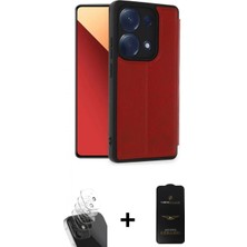 Marsilyan™- Redmi Note 13 Pro 4g Kılıf Zirve Yansıma Serisi - Siyah 6d Antistatik Mat Seramik Hayalet Nano Ekran Koruyucu + Kamera Lens Koruma Cam - Sf