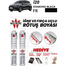 Wulberg Hyundai I20 Diamond Black Fr Rötuş Boya 25 ml + Vernik Iğne & Fırça Uçlu Kalıcı Çizik Giderici