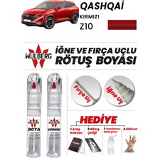Wulberg Nissan Qashqai Kırmızı Z10 Rötuş Boya 25 ml + Vernik Iğne & Fırça Uçlu Kalıcı Çizik Giderici