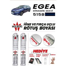 Wulberg Fiat Egea Dinamik Mavi 515B Rötuş Boya 25 ml + Vernik Iğne & Fırça Uçlu Kalıcı Çizik Giderici