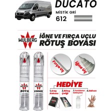 Wulberg Fiat Ducato Mistik Gri 612 Rötuş Boya 25 ml + Vernik Iğne & Fırça Uçlu Kalıcı Çizik Giderici