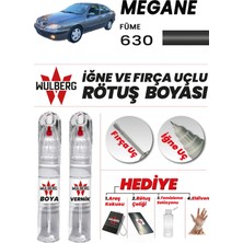 Wulberg Renault Megane Füme 630 Rötuş Boya 25 ml + Vernik Iğne & Fırça Uçlu Kalıcı Çizik Giderici