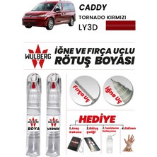 Wulberg Volkswagen Caddy Trnado Krmızı LY3D Rötuş Boya 25 ml + Vernik Iğne & Fırça Uçlu Kalıcı Çizik Giderici