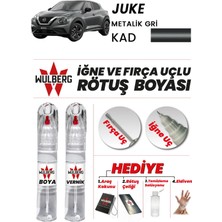 Wulberg Nissan Juke Metalik Gri Kad Rötuş Boya 25 ml + Vernik Iğne & Fırça Uçlu Kalıcı Çizik Giderici