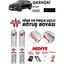 Wulberg Nissan Qashqai Siyah Gn0 Rötuş Boya 25 ml + Vernik Iğne & Fırça Uçlu Kalıcı Çizik Giderici