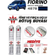Wulberg Fiat Fiorino Gece Mavisi 487B Rötuş Boya 25 ml + Vernik Iğne & Fırça Uçlu Kalıcı Çizik Giderici