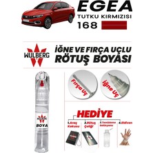 Wulberg Fiat Egea Tutku Kırmızısı 168 Rötuş Boya 25 ml Iğne & Fırça Uçlu Kalıcı Çizik Giderici Rutuş