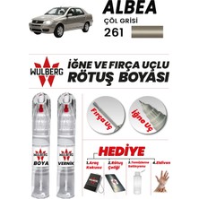 Wulberg Fiat Albea Çöl Grisi 261 Rötuş Boya 25 ml + Vernik Iğne & Fırça Uçlu Kalıcı Çizik Giderici